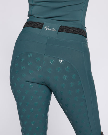 ALL-SEASON Emerald Riding Leggings / Tights with Phone Pockets - WATER RESISTANT