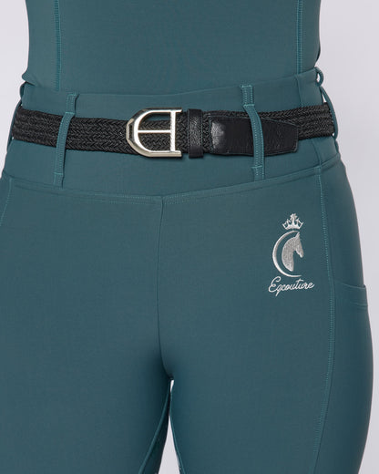 ALL-SEASON Emerald Riding Leggings / Tights with Phone Pockets - WATER RESISTANT