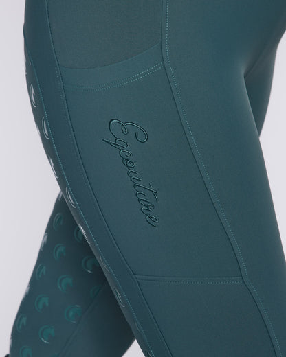 ALL-SEASON Emerald Riding Leggings / Tights with Phone Pockets - WATER RESISTANT