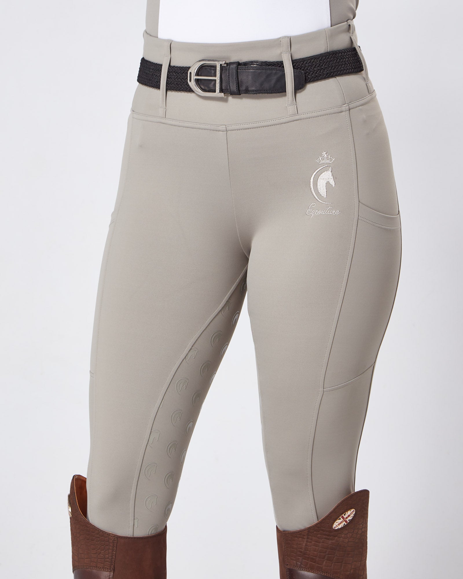 Horse Riding Competition Leggings / Tights / Breeches - STONE GREY –  Eqcouture