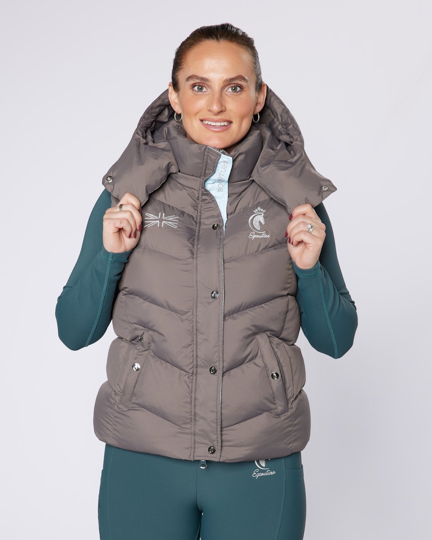 Exclusive Grey Puffer Gilet - Detachable Hood