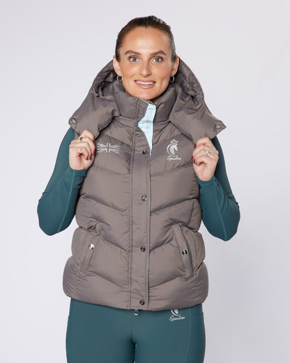 Exclusive Grey Puffer Gilet - Detachable Hood