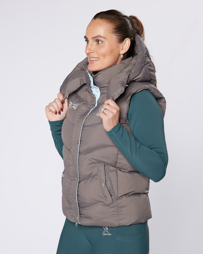 Exclusive Grey Puffer Gilet - Detachable Hood