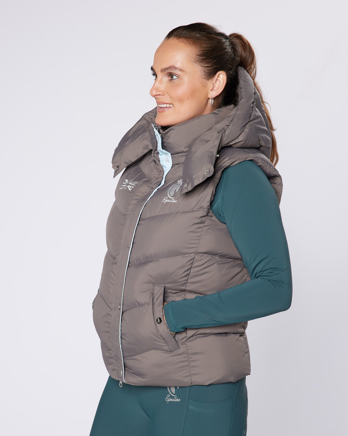 Exclusive Grey Puffer Gilet - Detachable Hood