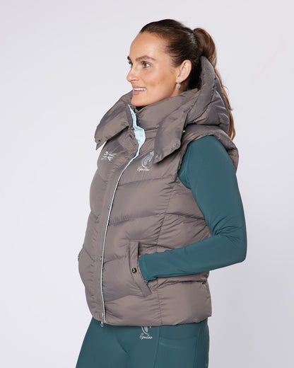Exclusive Grey Puffer Gilet - Detachable Hood