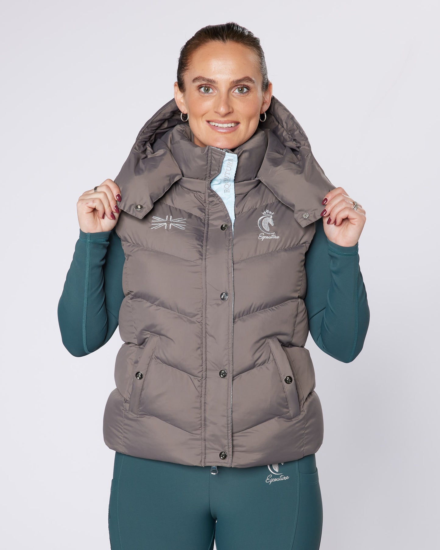 Exclusive Grey Puffer Gilet - Detachable Hood