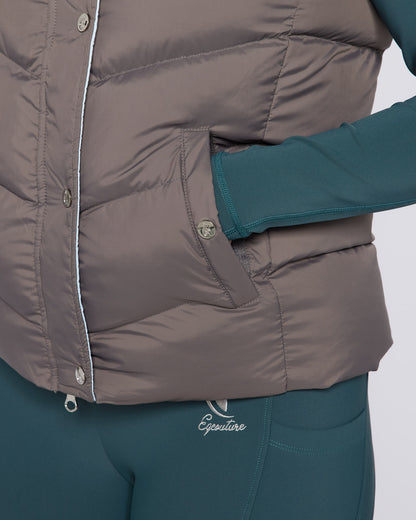 Exclusive Grey Puffer Gilet - Detachable Hood