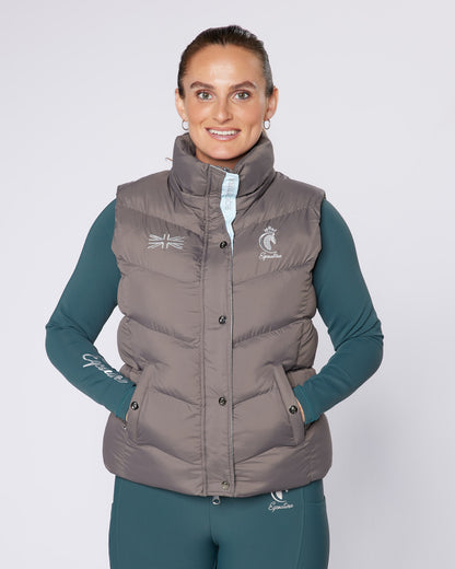 Exclusive Grey Puffer Gilet - Detachable Hood