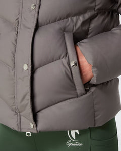 Exclusive Short Grey Puffer Coat 3.0 / Jacket - Detachable Hood & Faux Fur
