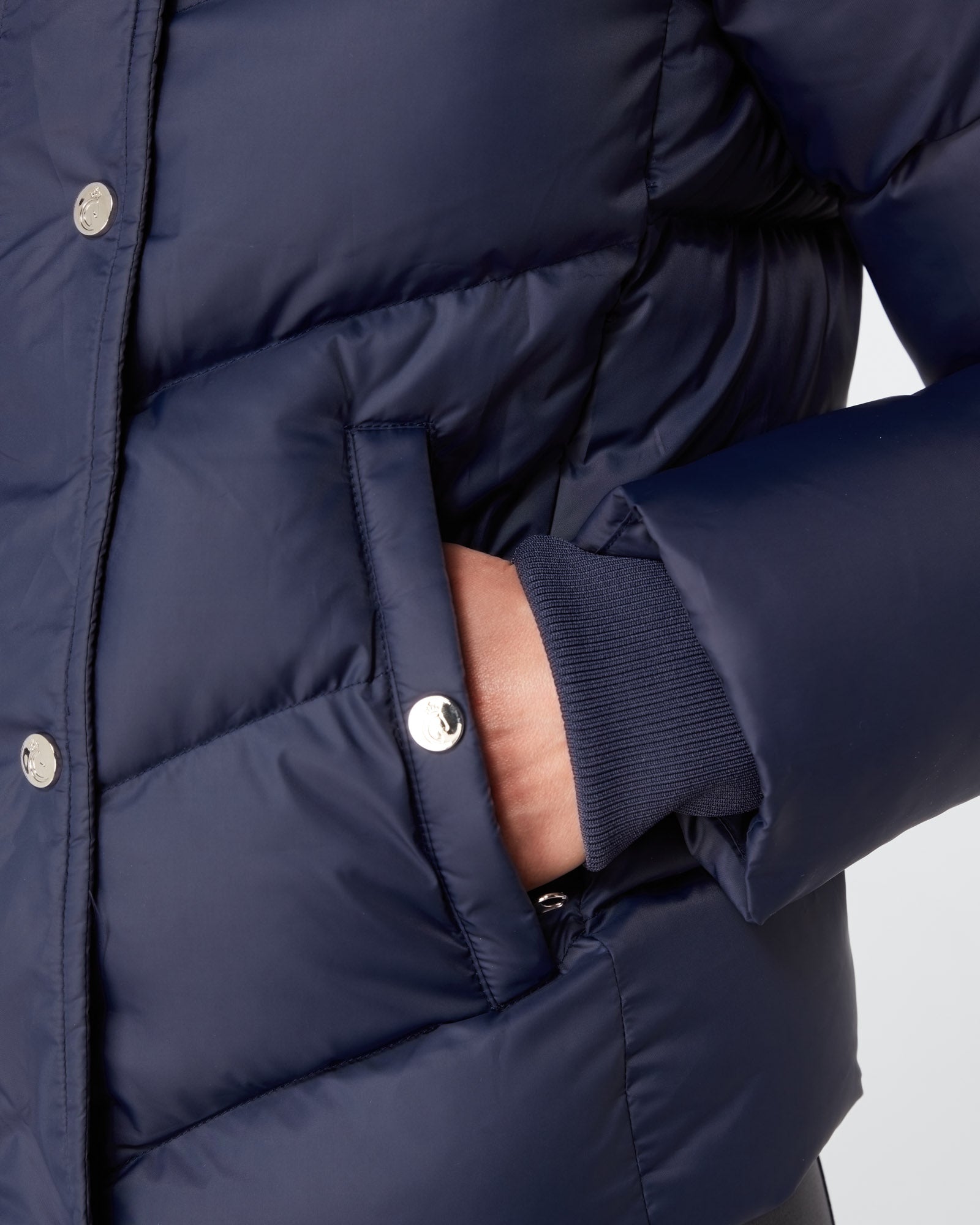 Exclusive Short Navy Puffer Coat 3.0 / Jacket - Detachable Hood & Faux Fur