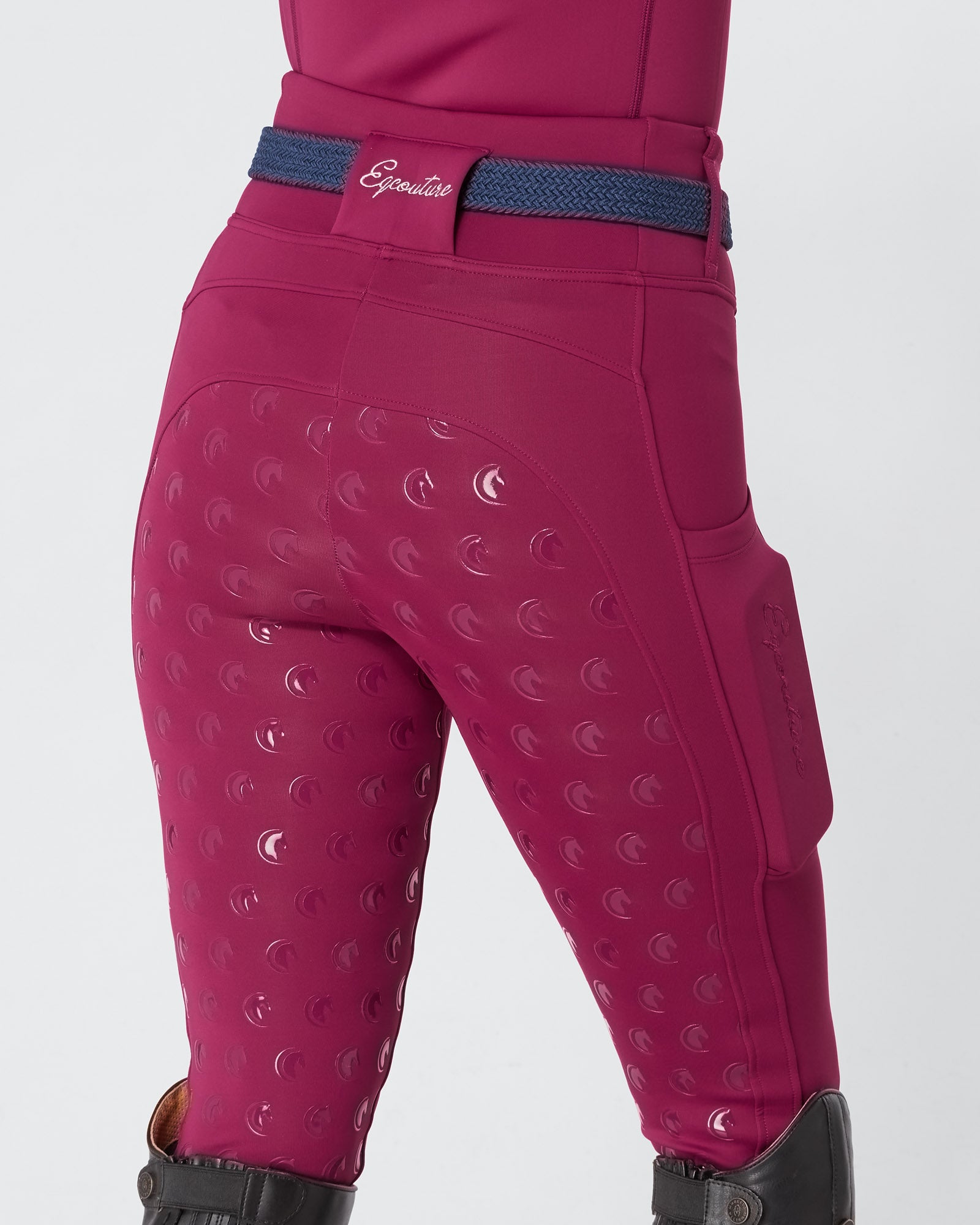 WINTER Thermal Deep Ruby Riding Leggings / Tights with Phone Pockets - WATER RESISTANT
