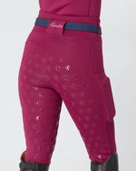 Load image into Gallery viewer, WINTER Thermal Deep Ruby Riding Leggings / Tights with Phone Pockets - WATER RESISTANT
