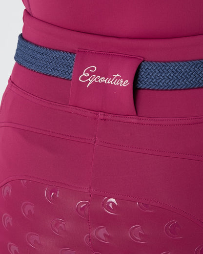 ALL-SEASON Deep Ruby Riding Leggings / Tights with Phone Pockets - WATER RESISTANT