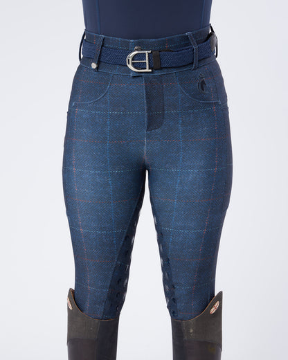 Navy Tweed Riding Breeches (Breggings) - Full Grip