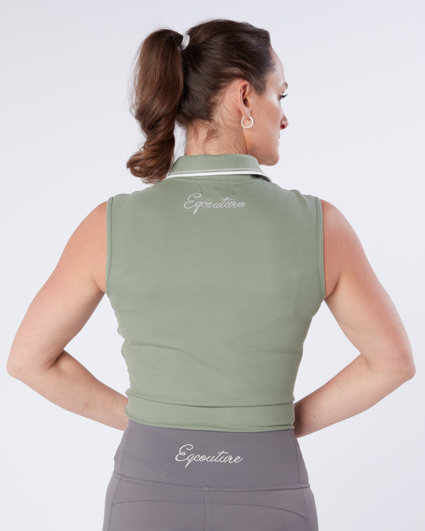 Sleeveless Polo Shirt - SAGE GREEN