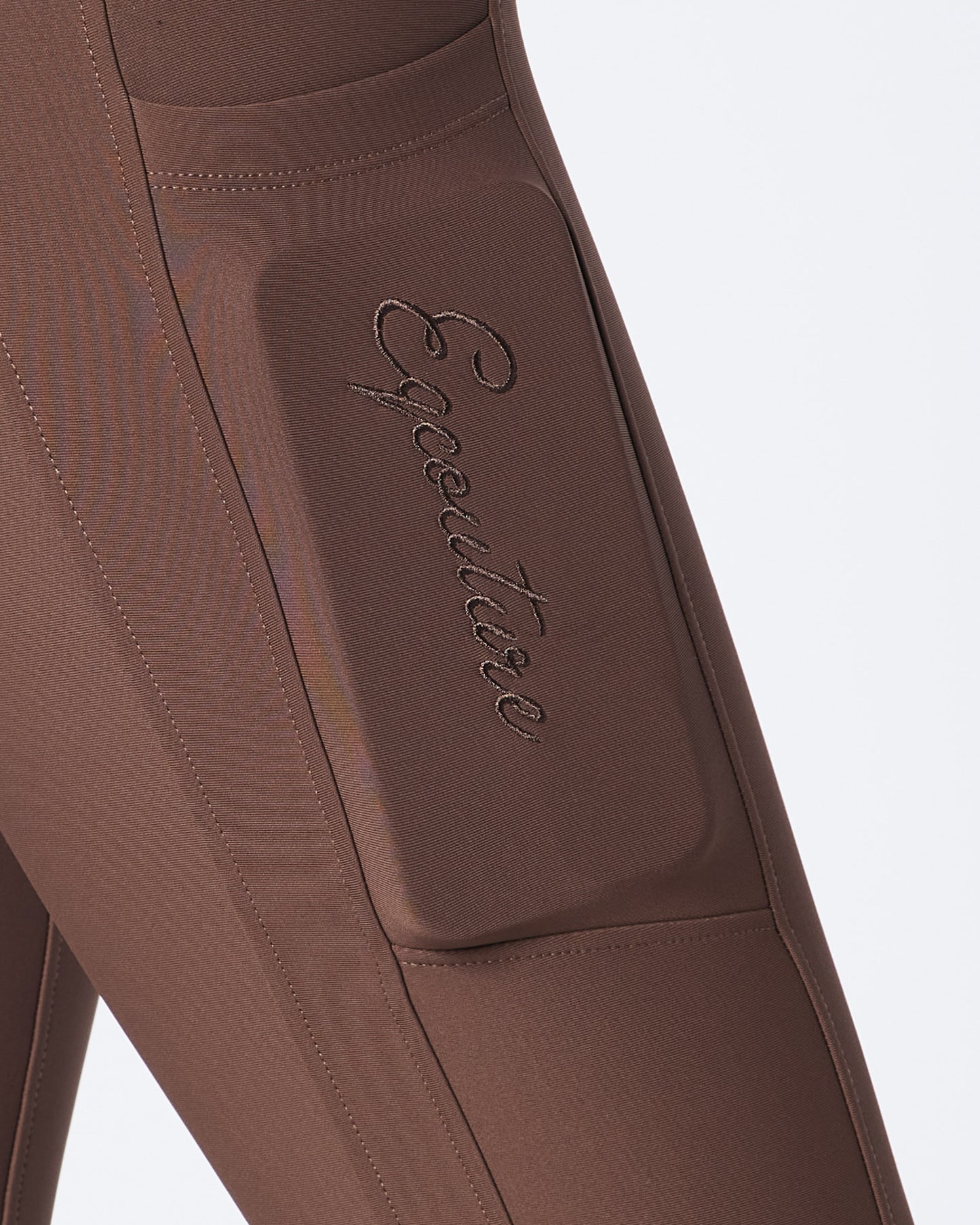 WINTER ALL-SEASON Brown Riding Leggings / Tights with Phone Pockets - NO GRIP / SILICONE