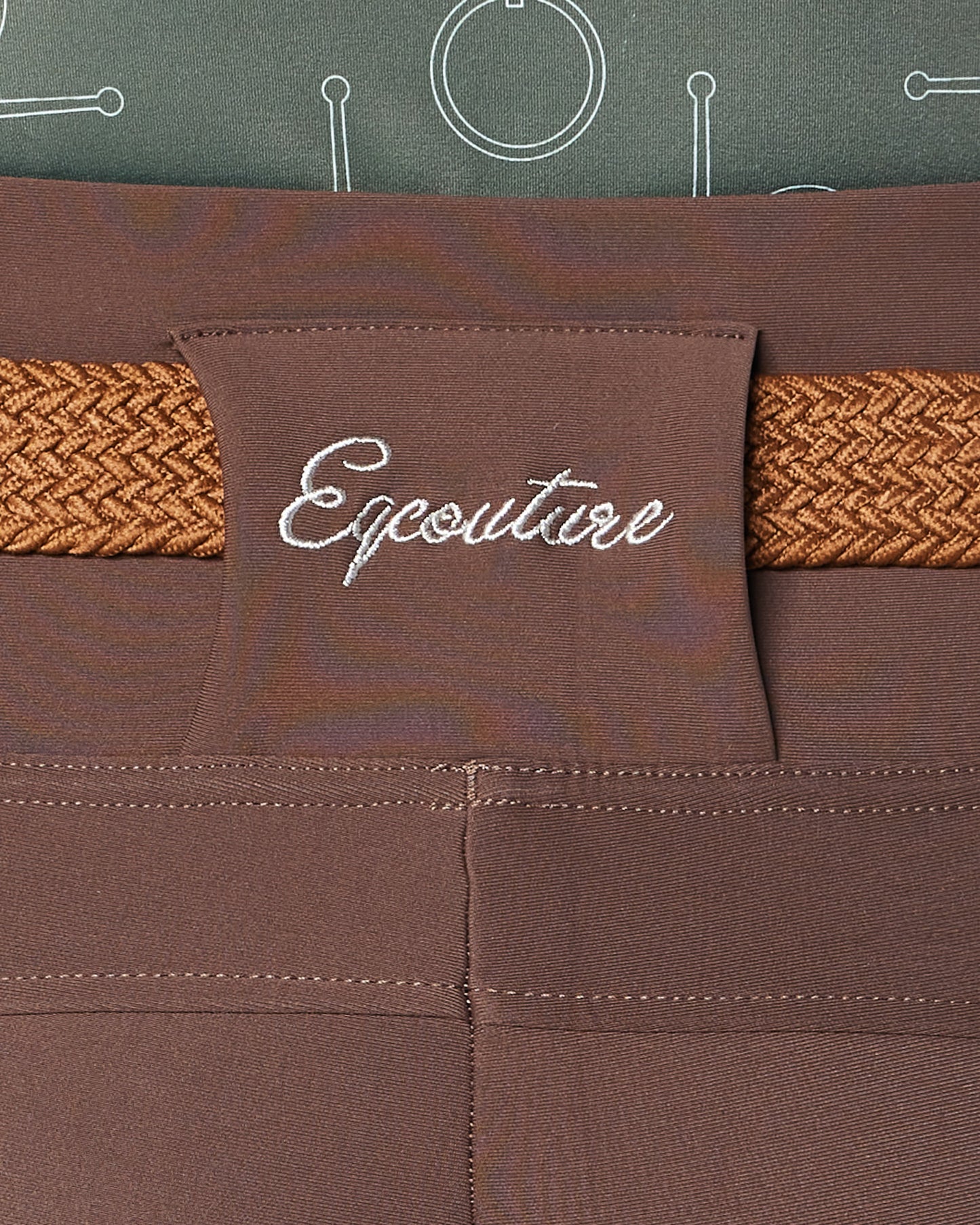 WINTER ALL-SEASON Brown Riding Leggings / Tights with Phone Pockets - NO GRIP / SILICONE