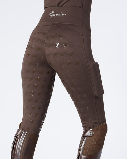 ORIGINALS Brown Riding Leggings / Tights with Phone Pockets - CHOCOLATE