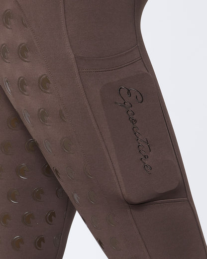 ORIGINALS Brown Riding Leggings / Tights with Phone Pockets - CHOCOLATE