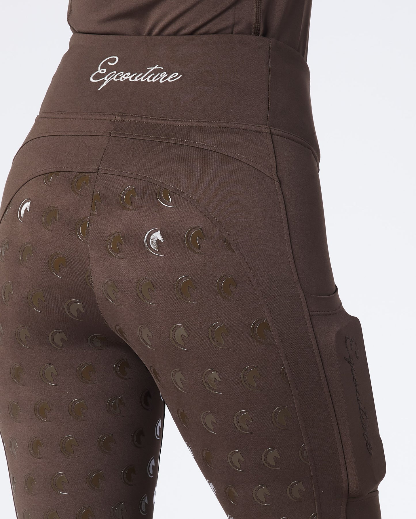 ORIGINALS Brown Riding Leggings / Tights with Phone Pockets - CHOCOLATE