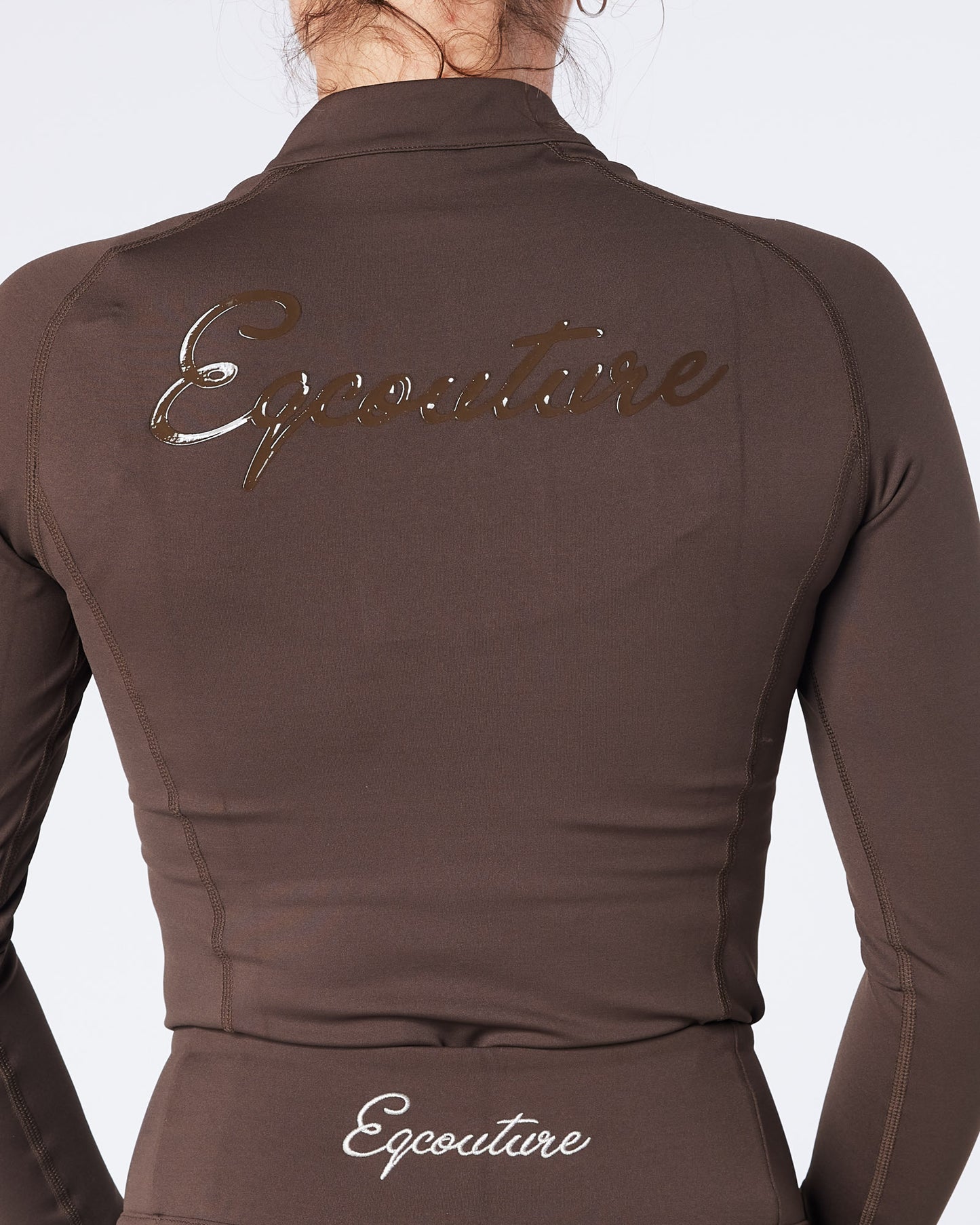 Brown Equestrian Technical Long Sleeve Base Layer - CHOCOLATE