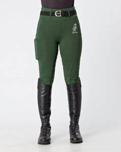 Forest Green Riding Leggings / Tights with Phone Pockets