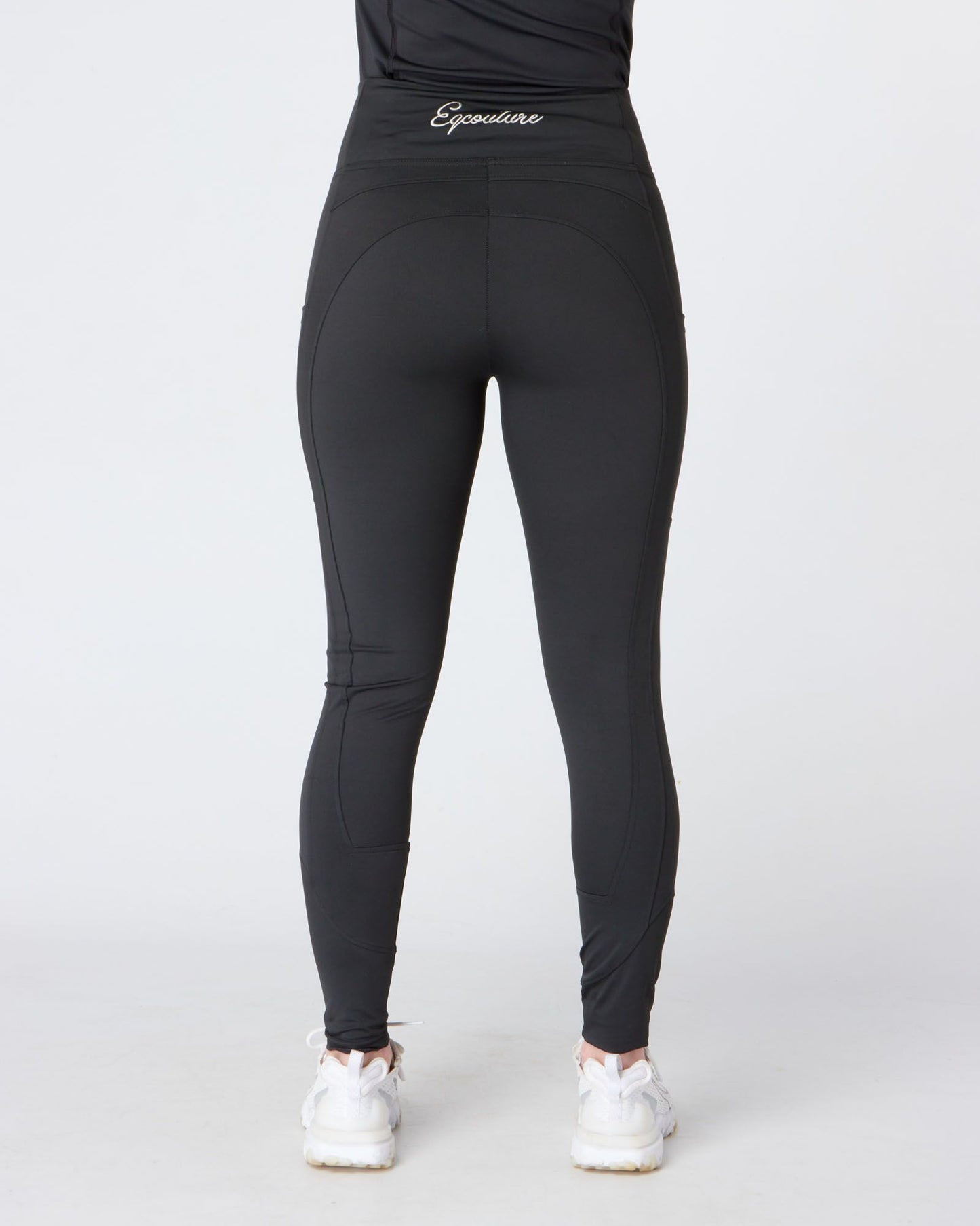 gym sports riding leggings black with phone pockets