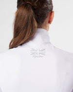 Load image into Gallery viewer, white competition technical equestrian base layer / show shirt sports horse riding top
