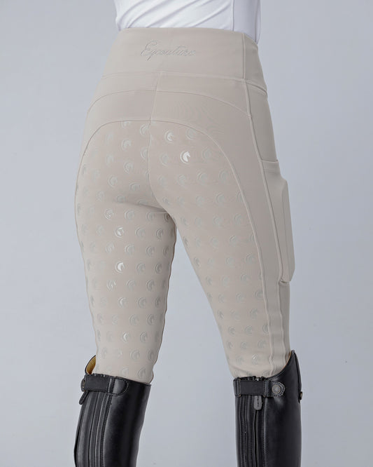 ALL-SEASON Competition Beige Riding Leggings / Tights with Phone Pockets - HUNTER BEIGE