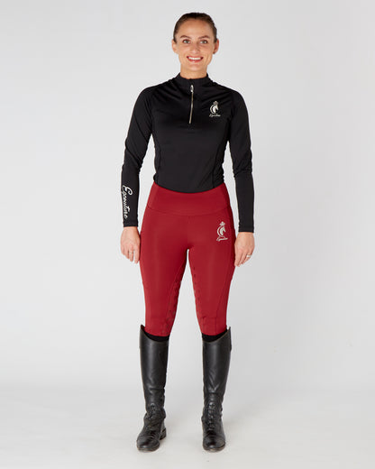 Winter Thermal Horse Riding Tights / Leggings w/ phone pockets -  RED