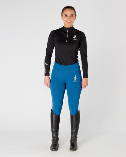 Winter Thermal Horse Riding Tights / Leggings w/ phone pockets - BLUE