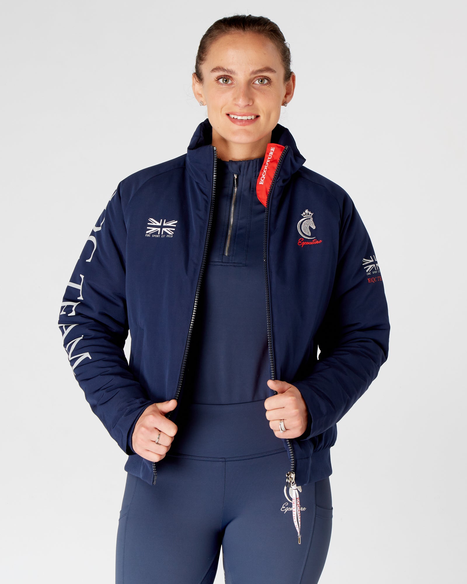 Team Equestrian Horse Riding Jacket Fleece Lined - Navy
