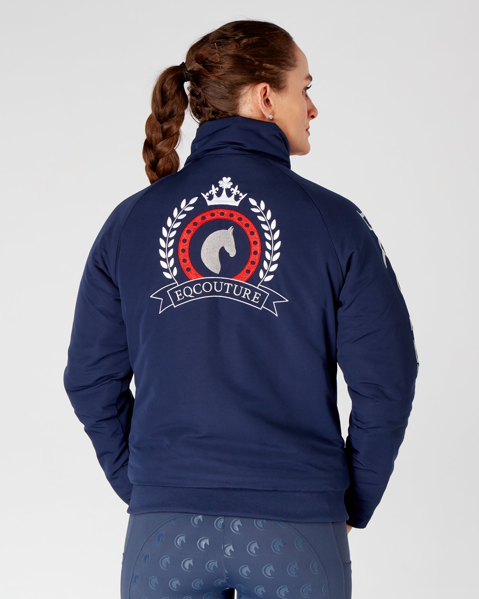 Team Equestrian Horse Riding Jacket Fleece Lined - Navy