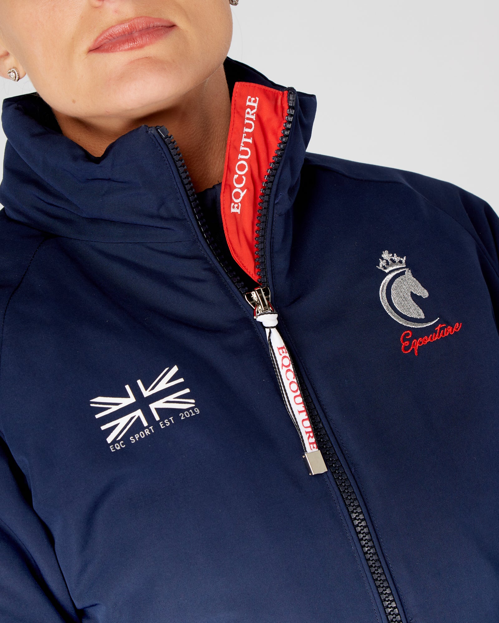 Team Equestrian Horse Riding Jacket Fleece Lined - Navy