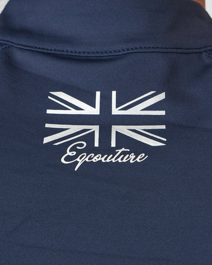 Equestrian navy short sleeve riding top / base layer / sports riding top- Eqcouture. 