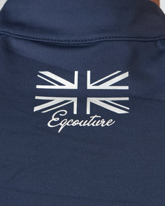 Equestrian navy short sleeve riding top / base layer / sports riding top- Eqcouture. 