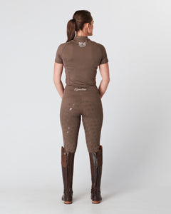 Equestrian brown short sleeve riding top / base layer / sports riding top- Eqcouture.