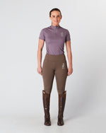 Load image into Gallery viewer, Horse Riding Leggings tights with phone pockets &amp; full seat grip - brown - Eqcouture
