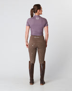 Load image into Gallery viewer, Equestrian mauve short sleeve riding top / base layer / sports riding top- Eqcouture.
