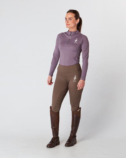 Equestrian long sleeve mauve riding top/base layer/ sports horse riding top- Eqcouture.