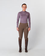 Load image into Gallery viewer, Equestrian mauve long sleeve riding top / base  layer - Eqcouture.
