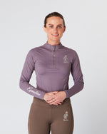 Load image into Gallery viewer, Equestrian mauve long sleeve riding top / sports horse riding top- Eqcouture 
