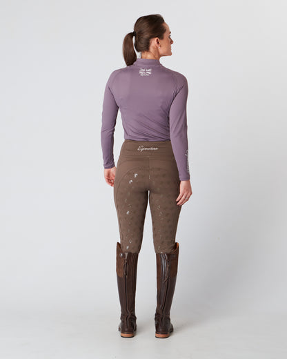 Equestrian mauve long sleeve riding top / base layer / sports riding top- Eqcouture.