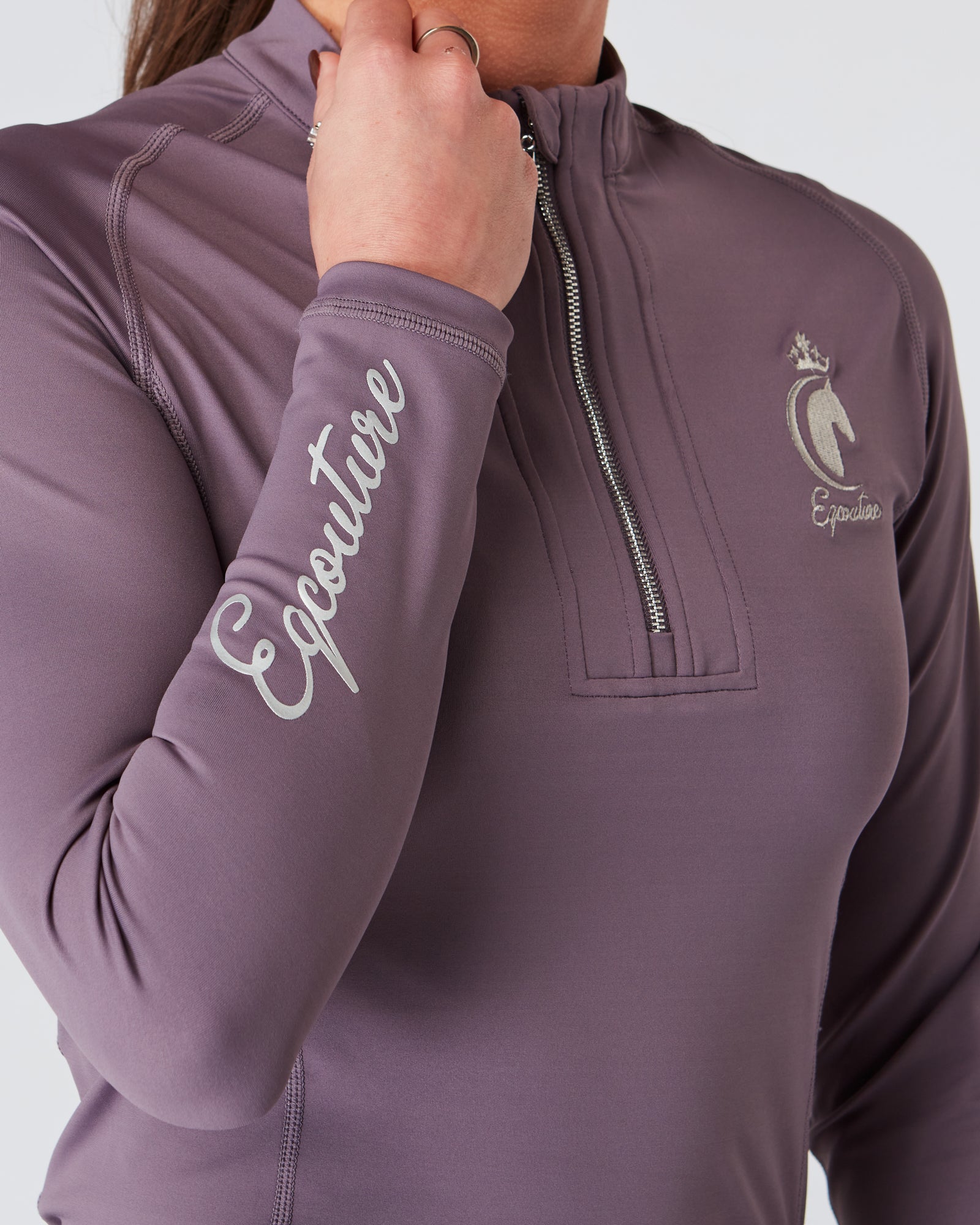 Equestrian mauve long sleeve riding top/ sports horse riding top- Eqcouture 