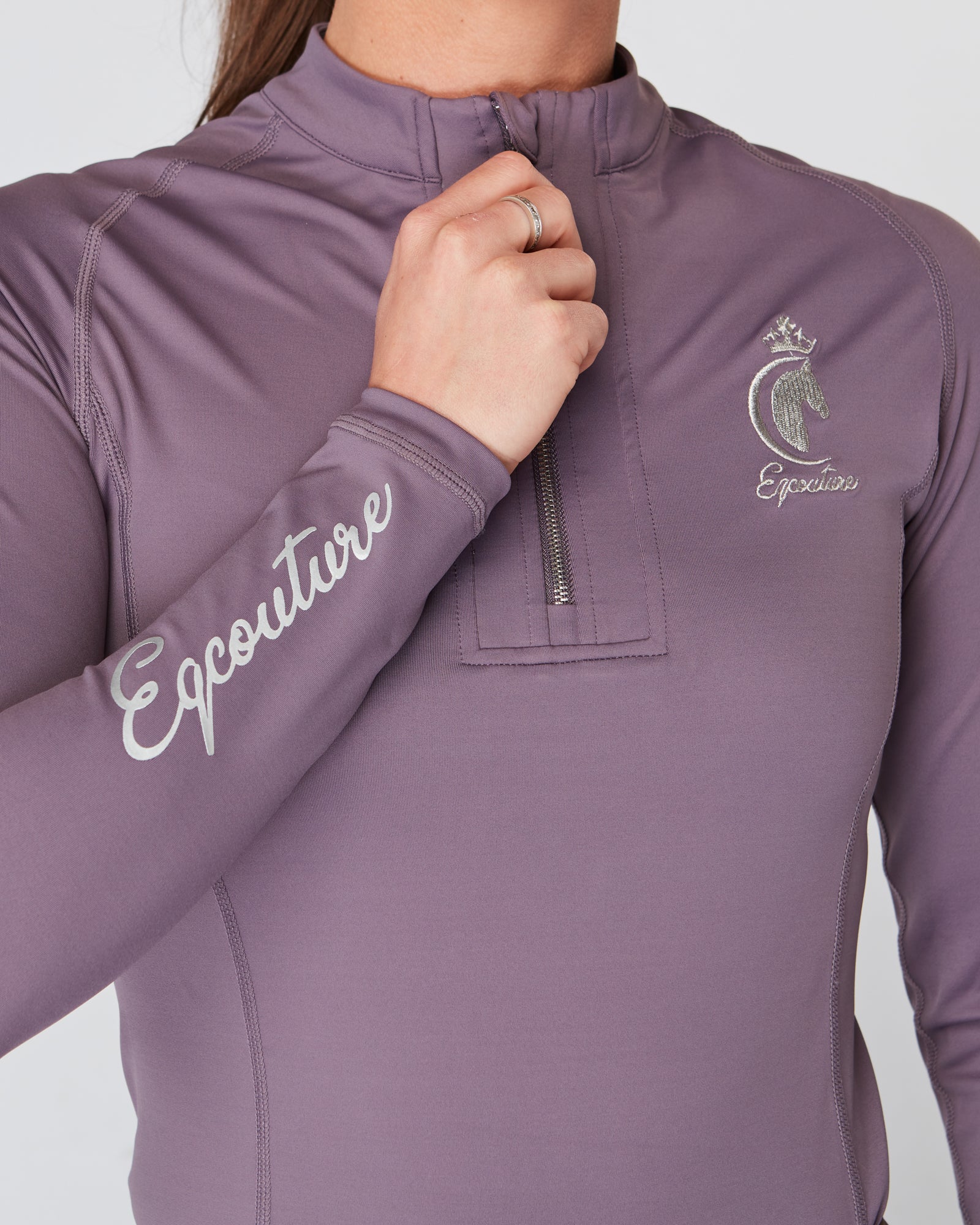 Equestrian mauve long sleeve riding top / base layer / sports riding top- Eqcouture.