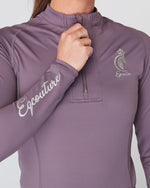 Load image into Gallery viewer, Equestrian mauve long sleeve riding top / base layer / sports riding top- Eqcouture.
