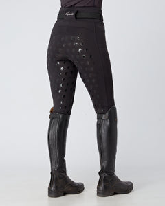 WINTER Thermal Black Riding Leggings / Tights with Phone Pockets - WATER RESISTANT