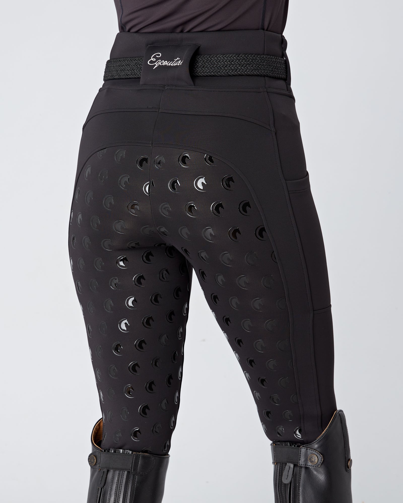 WINTER Thermal Riding Tights / Leggings with phone pockets - BLACK