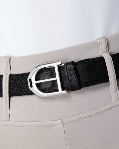 Elasticated Braided Stirrup Belt - BLACK