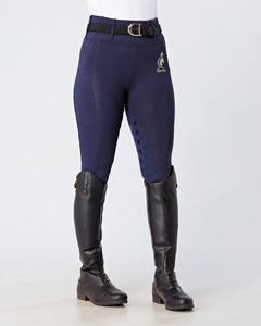 WINTER Thermal Navy Horse Riding Tights / Leggings with pockets  - WATER RESISTANT
